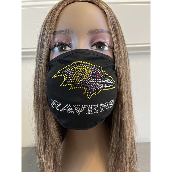 Baltimore Ravens Bling Rhiestone Face Mask Front Logo - Picture 8 of 11